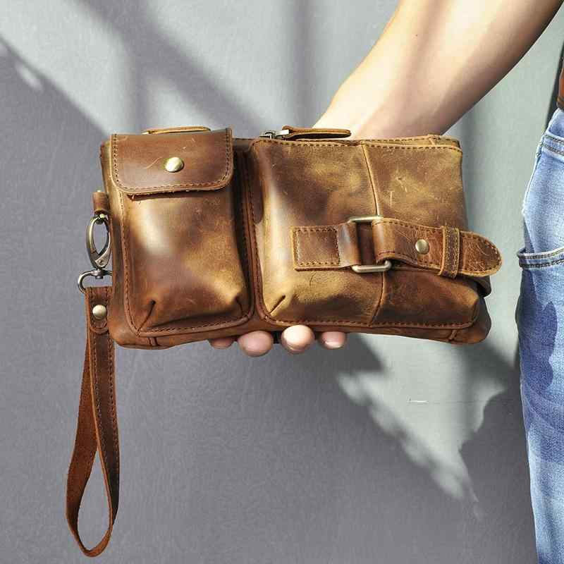 メンズ ファッション オシャレ アイテム 小物 革 ウエスト バッグ レトロ チェスト バッグ 牛革 ベルト バッグ 多機能 クラッチ バッグ ショルダー バッグ