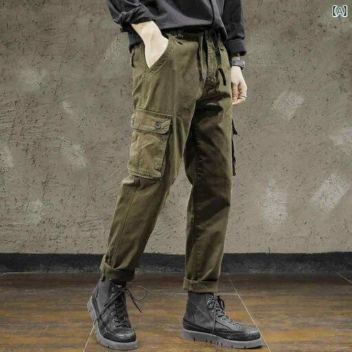メンズ 男性用 ファッション オシャレ シンプル 大人 かっこいい ストリート ヒップホップ HipHop 秋冬 フレンチ ストレート ルーズ マルチ ポケット カジュアル パンツ ブラウン パンツ メンズ 男性用 ファッション オシャレ シンプル 大人 かっこいい ストリート ヒップホップ HipHop 秋冬 フレンチ ストレート ルーズ マルチ ポケット カジュアル パンツ ブラウン パンツ