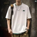 メンズ 男性用 ファッション オシャレ シンプル 大人 かっこいい ストリート ヒップホップ HipHop デザイン フェイク ツーピース 半袖 T シャツ ゆったり 大きいサイズ 夏 厚手 コットン 半袖 トップス