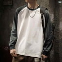 メンズ 男性用 ファッション オシャレ シンプル 大人 かっこいい ストリート ヒップホップ HipHop アメリカン ヘビーウェイト ラグランスリーブ トレーナー ラウンドネック ハイ ストリート 春秋 ゆったり 大きいサイズ ボトムス 長袖 T シャツ