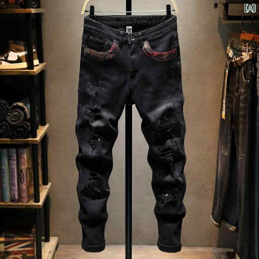 メンズ 男性用 ファッション オシャレ シンプル 大人 かっこいい ストリート ヒップホップ HipHop ジーンズ 冬 黒 伸縮性 スリムフィット パンツ メンズ 男性用 ファッション オシャレ シンプル 大人 かっこいい ストリート ヒップホップ HipHop ジーンズ 冬 黒 伸縮性 スリムフィット パンツ