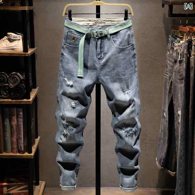 メンズ 男性用 ファッション オシャレ シンプル 大人 かっこいい ストリート ヒップホップ HipHop ハイ ストリート ジーンズ パッチ ス..