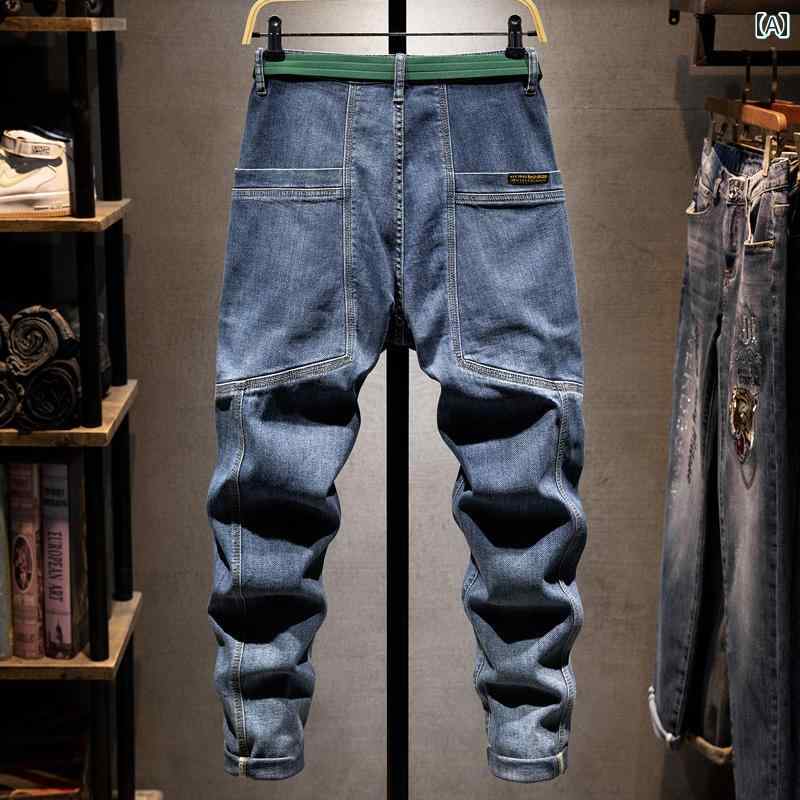 メンズ用 豪華 9点 ジーンズ Pishuai 男性用 カジュアル ストレッチ ルーズ小 脚 パンツ 夏 薄い スタ..