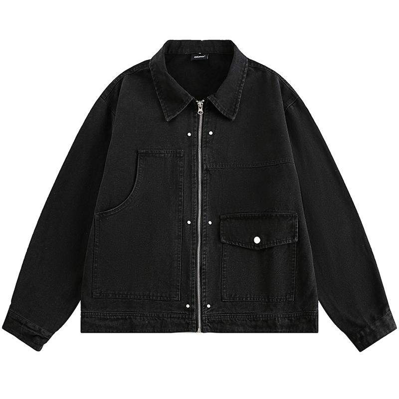 メンズ ファッション 服 用 オシャレ シンプル 大人 かっこいい 大きいサイズ ストリート 紳士服 アメリカン レトロ デトロイト デニム ジャケット クリーン フィット ウォッシュド ダメージ ワーク