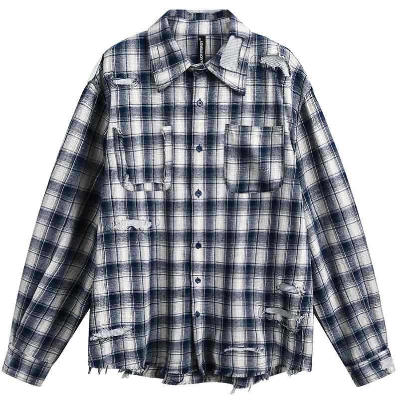 メンズ ファッション 服 用 オシャレ シンプル 大人 かっこいい 大きいサイズ ストリート 紳士服 チェック柄 カジュアル シャツ アメリカン ローエッジ 長袖