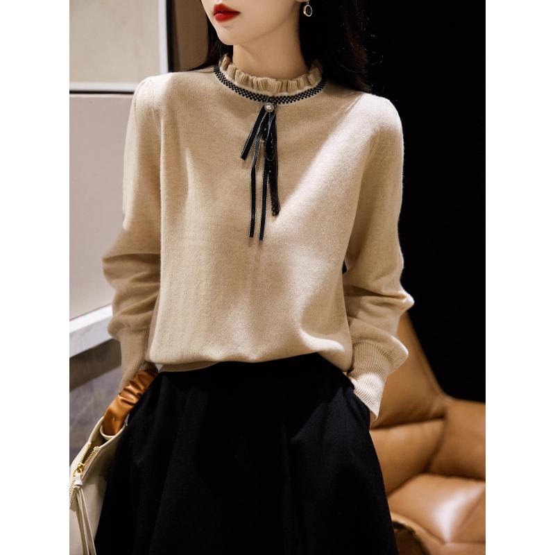 春 コーデ レディース ファッション オシャレ カワイイ シンプル きれいめ ナチュラル 上品カジュアル 婦人服 裾 ハーフ ハイネック スリム 長袖 セーター