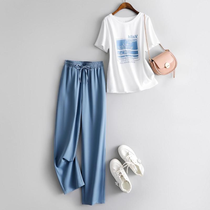 春 コーデ レディース ファッション オシャレ カワイイ シンプル きれいめ ナチュラル 上品カジュアル 婦人服 コットン Tシャツ カジュアル パンツ スーツ 薄手 半袖