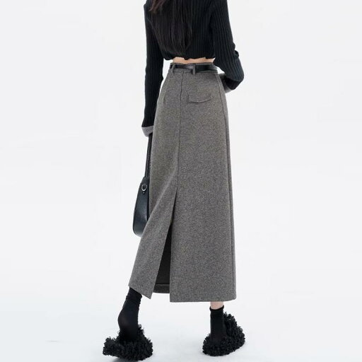 春 コーデ レディース ファッション オシャレ カワイイ シンプル きれいめ ナチュラル 上品カジュアル 婦人服 グレー ウール スーツ スカート ハイウエスト ストレート スリム スリット Aライン ロング 春 コーデ レディース ファッション オシャレ カワイイ シンプル きれいめ ナチュラル 上品カジュアル 婦人服 グレー ウール スーツ スカート ハイウエスト ストレート スリム スリット Aライン ロング