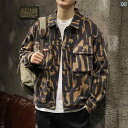 メンズ 男性用 ファッション オシャレ シンプル 大人 かっこいい ストリート ヒップホップ HipHop ジャガード デニムジャケット 春秋 ゆったり 大きいサイズ アメリカンン ワークジャケット トップス