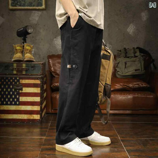 メンズ 男性用 ファッション オシャレ シンプル 大人 かっこいい ストリート ヒップホップ HipHop 黒 ストレート レッグ カーゴパンツ ゆったり サイズ 夏 アメリカンン レトロ カジュアル パンツ ストレート レッグ パンツ メンズ 男性用 ファッション オシャレ シンプル 大人 かっこいい ストリート ヒップホップ HipHop 黒 ストレート レッグ カーゴパンツ ゆったり サイズ 夏 アメリカンン レトロ カジュアル パンツ ストレート レッグ パンツ