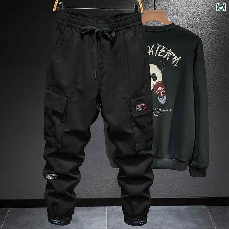 メンズ 男性用 ファッション オシャレ シンプル 大人 かっこいい ストリート ヒップホップ HipHop 春秋 レギンス ゆったり 大きいサイズ カジュアル パンツ