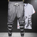 メンズ 男性用 ファッション オシャレ シンプル 大人 かっこいい ストリート ヒップホップ HipHop 夏 アイスシルク 薄手 スタイル カジュアル パンツ アウトドア スポーツストレッチ ウエスト ルーズ 大きいサイズ スポーツ パンツ