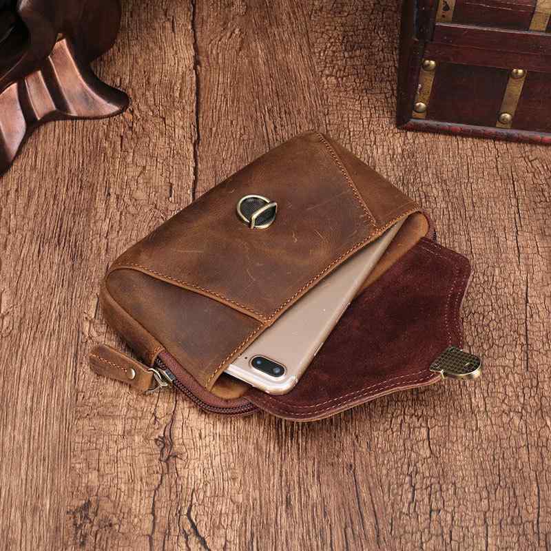 メンズ ファッション オシャレ アイテム 小物 スマホ バッグ ベルト 携帯電話 ポーチ ケース 革 ウエスト バッグ 横長 スタイル ベルト ウエスト クホース レザー