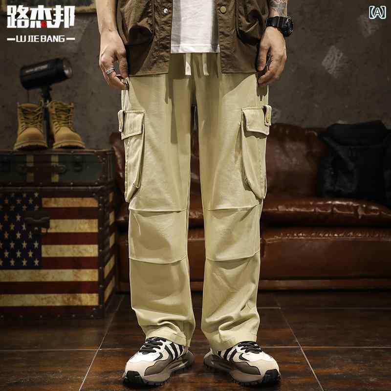 Pants - メンズ 男性用 ファッション オシャレ シンプル 大人 かっこいい ストリート ヒップホップ HipHop レトロ 春秋 カジュアル ロング パンツ ストレート ルーズ 大きいサイズ ロギング