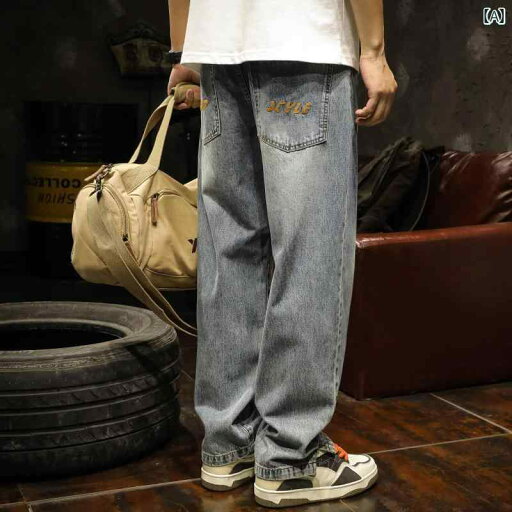 メンズ 男性用 ファッション オシャレ シンプル 大人 かっこいい ストリート ヒップホップ HipHop アメリカンン ストリート レトロ ジーンズ 春 ルーズ ストレート スリットパンツ ウォッシュド ブルー 大きいサイズ ワイド レッグ パンツ メンズ 男性用 ファッション オシャレ シンプル 大人 かっこいい ストリート ヒップホップ HipHop アメリカンン ストリート レトロ ジーンズ 春 ルーズ ストレート スリットパンツ ウォッシュド ブルー 大きいサイズ ワイド レッグ パンツ