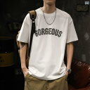 メンズ 男性用 ファッション オシャレ シンプル 大人 かっこいい ストリート ヒップホップ HipHop アメリカンン ヘビーウェイト 白 半袖 T シャツ ゆったり 大きいサイズ 夏 シンプル 半袖 T シャツ