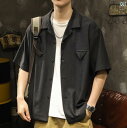 メンズ 男性用 ファッション オシャレ シンプル 大人 かっこいい ストリート ヒップホップ HipHop デザイン アイスシルク 半袖 シャツ ルーズ 夏 アメリカンン 半袖 シャツ