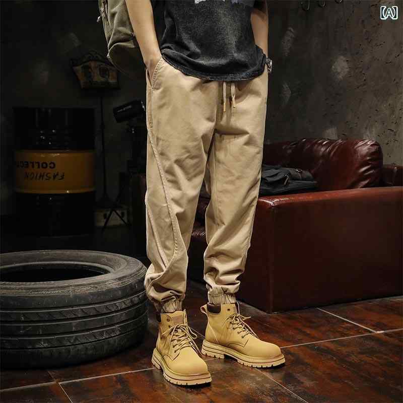 Rakuten - メンズ 男性用 ファッション オシャレ シンプル 大人 かっこいい ストリート ヒップホップ HipHop 秋 パンツ ゆったり 大きいサイズ ハーレム ライト イエロー カジュアル パンツ