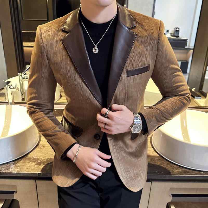 Rakuten - 春 コーデ メンズ 服 シンプル ファッション オシャレ 大人 かっこいい 大きいサイズ ストリート 紳士服 スエード スーツ ジャケット 厚手 ビジネス カジュアル 快適 スリム 単品