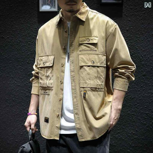 メンズ 男性用 ファッション オシャレ シンプル 大人 かっこいい ストリート ヒップホップ HipHop レトロ 長袖 ワークシャツ 春 ゆったり 大きいサイズ カジュアル ジャケット 春秋 スタイル メンズ 男性用 ファッション オシャレ シンプル 大人 かっこいい ストリート ヒップホップ HipHop レトロ 長袖 ワークシャツ 春 ゆったり 大きいサイズ カジュアル ジャケット 春秋 スタイル
