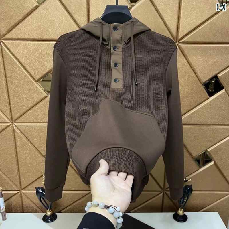 メンズ ファッション 服 用 オシャレ シンプル 大人 かっこいい 大きいサイズ ストリート 紳士服 ハイエンド フード付き カジュアル スウェット シャツ 快適