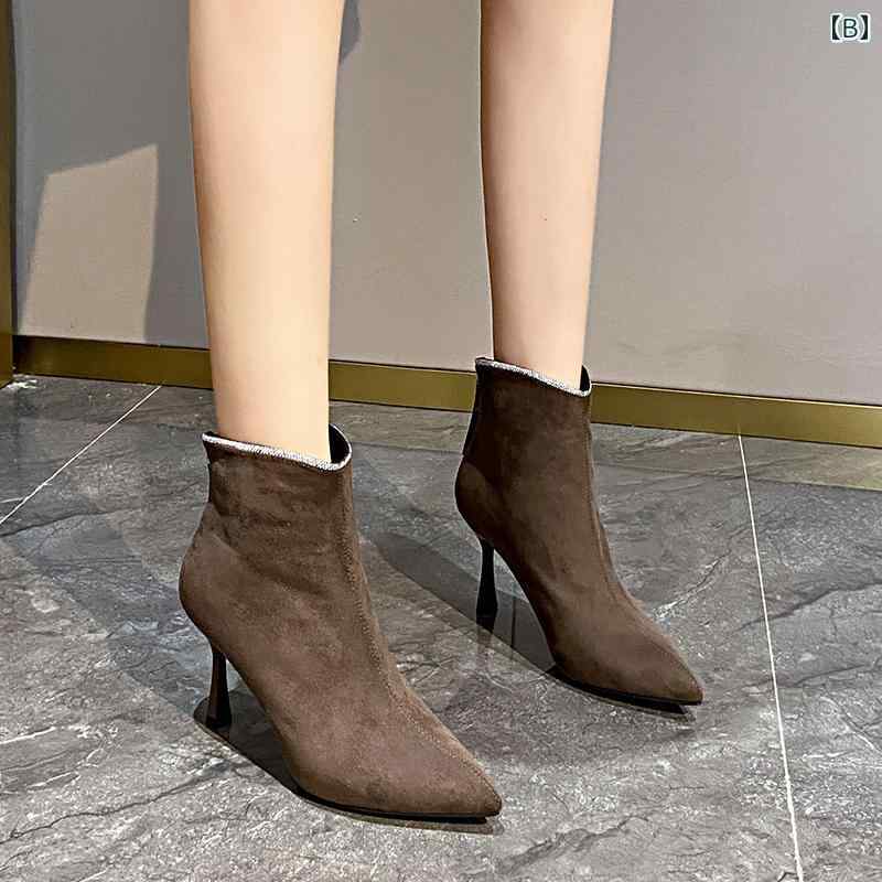 レディース シューズ 靴 ブーツ パンプス サンダル オシャレ 小物 アイテム EUサイズ表記 女性用 ブーツ 秋 ポインテッドトゥ スエード ハイヒール