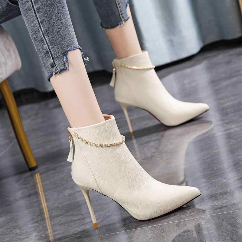 レディース シューズ 靴 ブーツ パンプス サンダル オシャレ 小物 アイテム EUサイズ表記 フレンチ オフホワイト ブーツ 女性用 ファッション ポインテッドトゥ ベルベット ハイヒール スティレット