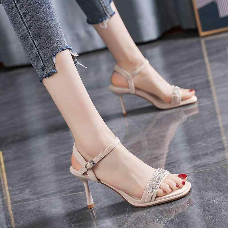 レディース シューズ 靴 ブーツ パンプス サンダル オシャレ 小物 アイテム EUサイズ表記 女性用 ストーン フレッシュ サンダル 夏 ファッション スティレット ヒール スカート ハイヒール