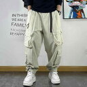 メンズ 男性用 ファッション オシャレ シンプル 大人 かっこいい ストリート ヒップホップ HipHop 春秋 レトロ 装飾 マルチ ポケット ストレート パンツ ルーズ カジュアル パンツ