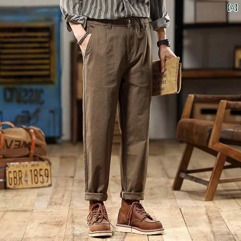 Easy-Fit Pants - メンズ 男性用 ファッション オシャレ シンプル 大人 かっこいい ストリート ヒップホップ HipHop アメリカンン ルーズ ストレート カジュアル パンツ ワイド パンツ 春 ロング パンツ