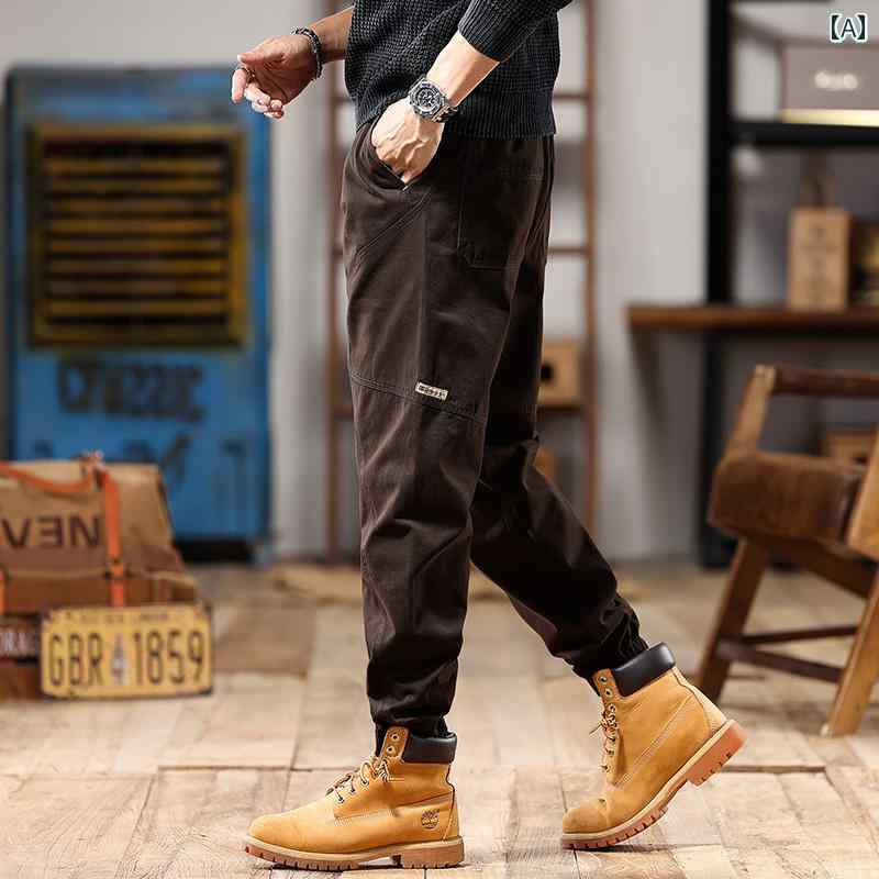 メンズ 男性用 ファッション オシャレ シンプル 大人 かっこいい ストリート ヒップホップ HipHop アメリカンン ヘビー ワークパンツ ルーズ カジュアル パンツ 春 ロング パンツ