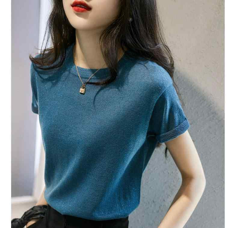 春 コーデ レディース ファッション オシャレ カワイイ シンプル きれいめ ナチュラル 上品カジュアル 婦人服 ラウンドネック 半袖 トップス スリム セーター