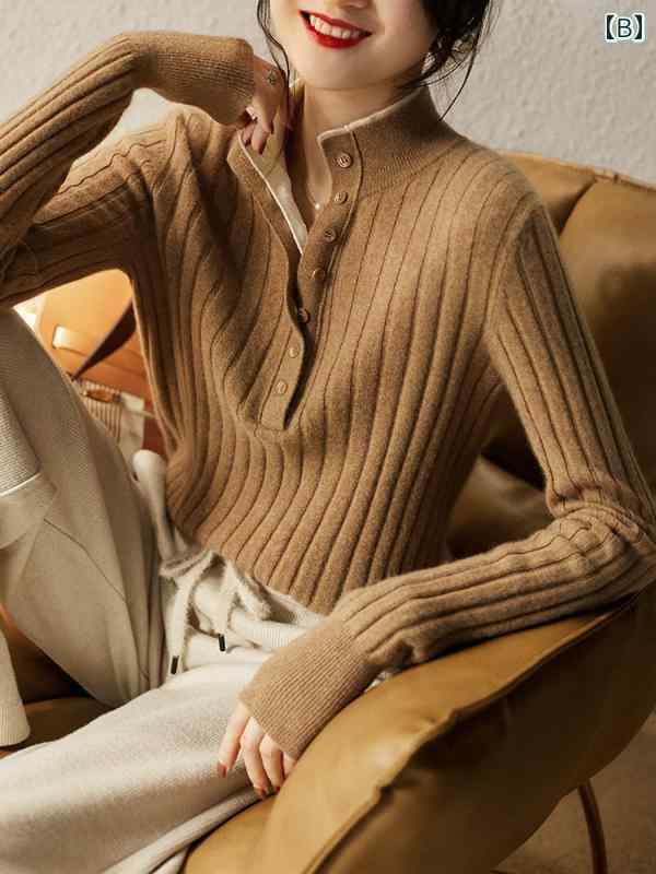 春 コーデ レディース ファッション オシャレ カワイイ シンプル きれいめ ナチュラル 上品カジュアル 婦人服 ダブル 長袖 セーター