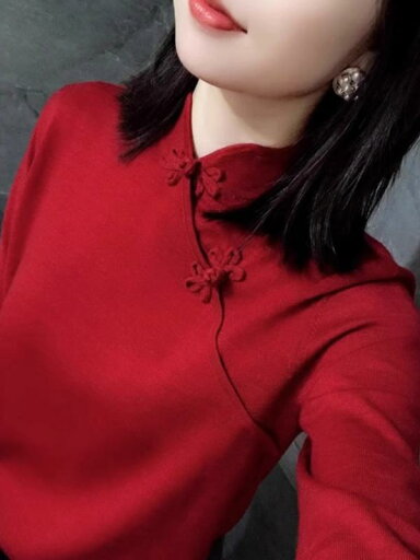 春 コーデ レディース ファッション オシャレ カワイイ シンプル きれいめ ナチュラル 上品カジュアル 婦人服 クラシック 赤 ボタン スタンドカラー セーター 干支 春 コーデ レディース ファッション オシャレ カワイイ シンプル きれいめ ナチュラル 上品カジュアル 婦人服 クラシック 赤 ボタン スタンドカラー セーター 干支