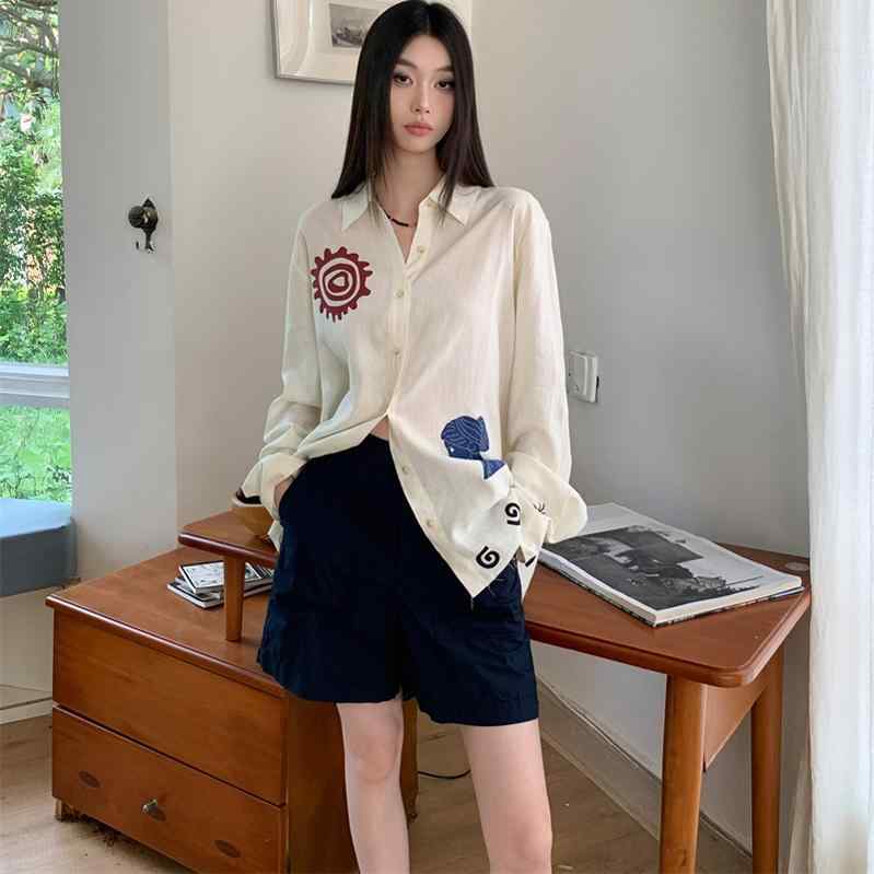 Other - 春 コーデ レディース ファッション オシャレ カワイイ シンプル きれいめ ナチュラル 上品カジュアル 婦人服 シンプル プリント 通気性 シャツ トップス