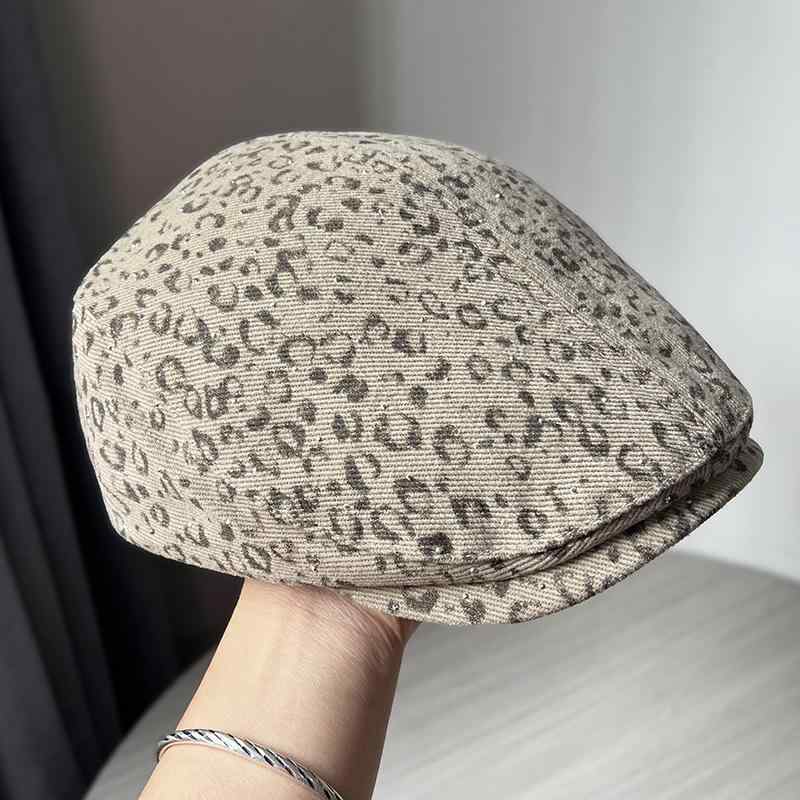 春 コーデ オシャレ 小物 アイテム レディース ラインストーン ヒョウ柄 フォワード ハット 女性用 ア..