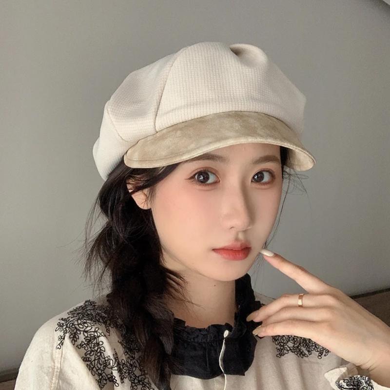 春 コーデ オシャレ 小物 アイテム レディース クラウド ベレー帽 秋冬 レトロ 八角帽子 ダックビル キャップ