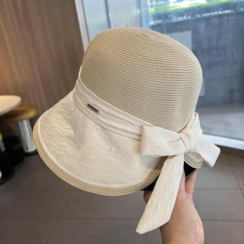 春 コーデ オシャレ 小物 アイテム レディース ストロー フィッシャーマンハット バケットハット 夏 アウトドア サンバイザー エレガント リボン シーサイド サンハット(4.0)