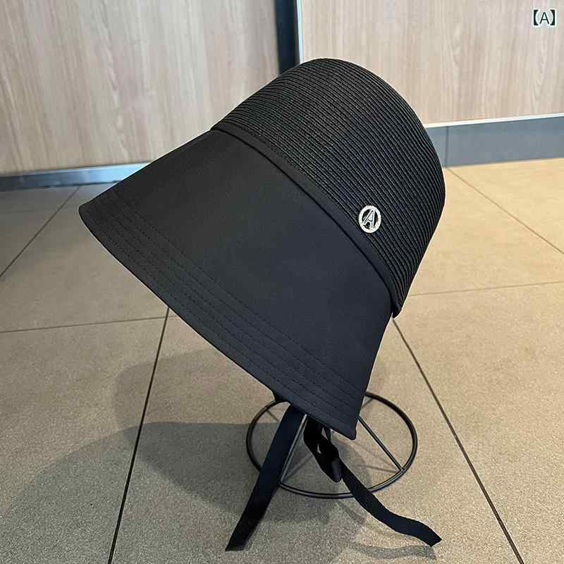 春 コーデ オシャレ 小物 アイテム レディース 女性用 麦わら帽子 バケットハット フェイスカバー バックスリット リボン サンハット つば広 フィッシャーマン