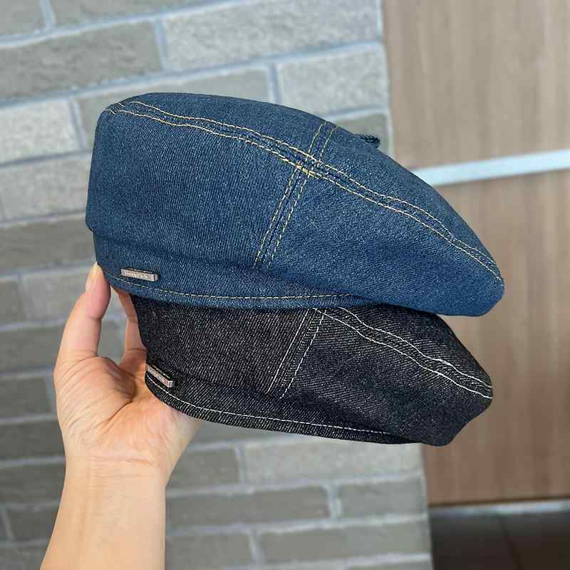 春 コーデ オシャレ 小物 アイテム レディース デニム ベレー帽 女性用 レトロ ペインター ハット