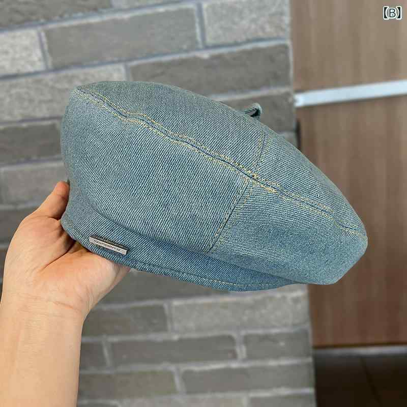春 コーデ オシャレ 小物 アイテム レディース デニム ベレー帽 女性用 レトロ ペインター ハット