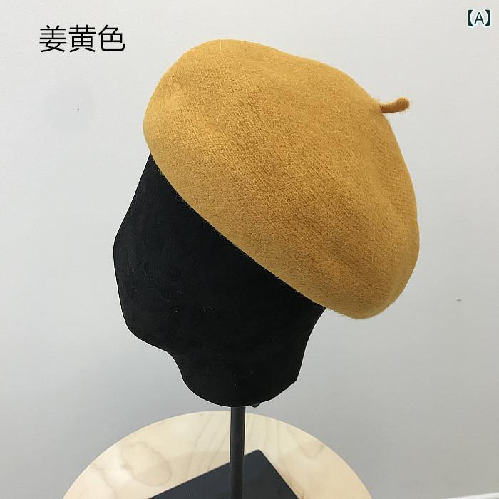 春 コーデ オシャレ 小物 アイテム レディース 秋冬 シンプル ニット帽 キャップ ウール ベレー帽 カレッジ