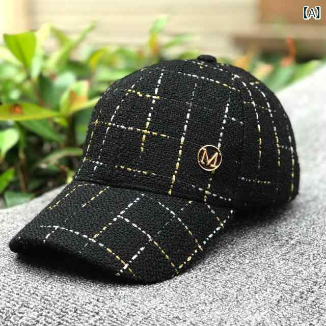 春 コーデ オシャレ 小物 アイテム レディース ハット 秋冬 ダックビル キャップ チェック柄 野球帽 ベースボール キャップ サンハット
