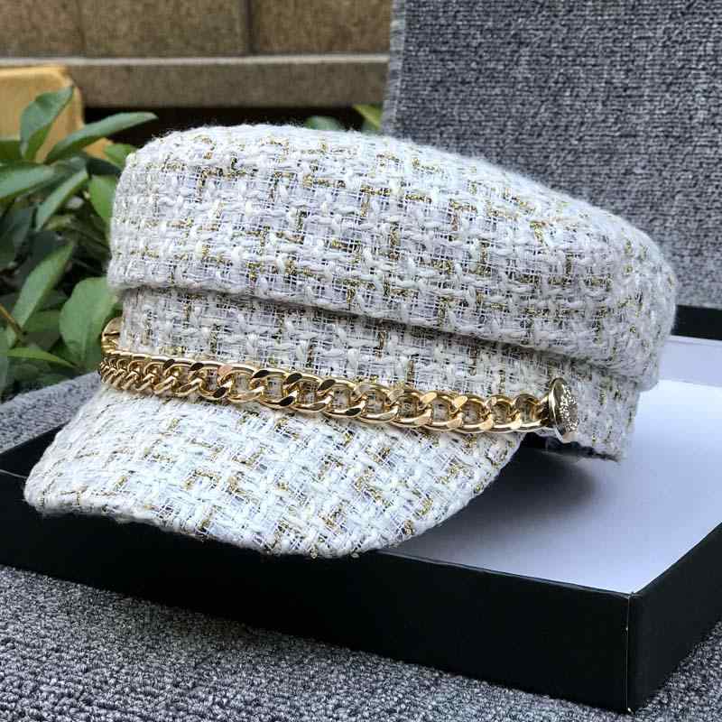 春 コーデ オシャレ 小物 アイテム レディース アメリカン ストリート チェーン チェック柄 カジュアル シンプル フラットトップ ハット ハット