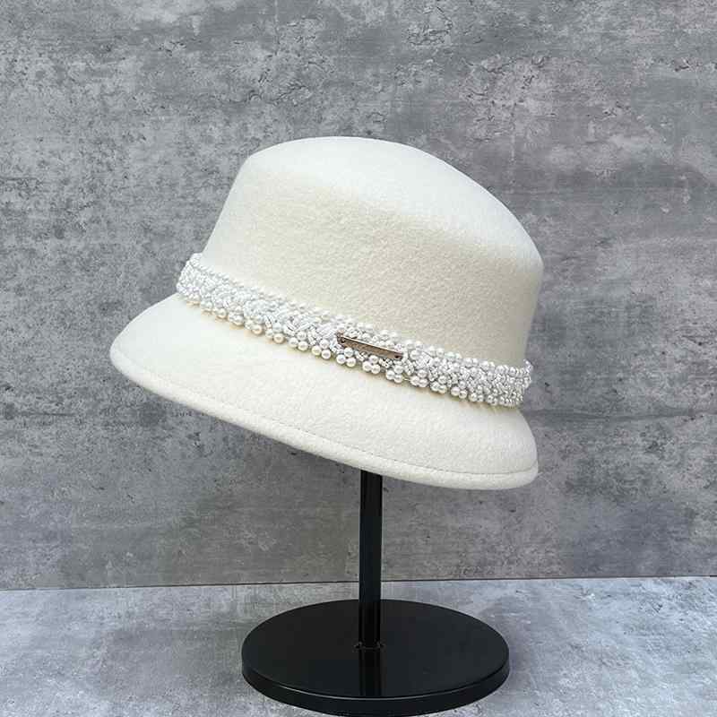 春 コーデ オシャレ 小物 アイテム レディース ウール バケットハット パール フェルト レトロ バケットハット