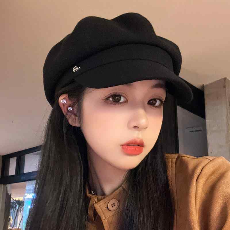 For Women - 春 コーデ オシャレ 小物 アイテム レディース 黒 八角形 ハット ベレー帽