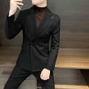 メンズ ファッション 服 用 オシャレ シンプル 大人 かっこいい 大きいサイズ ストリート 紳士服 スーツ ジャケット ビジネス ハイエンド ダブルブレスト カジュアル スーツ