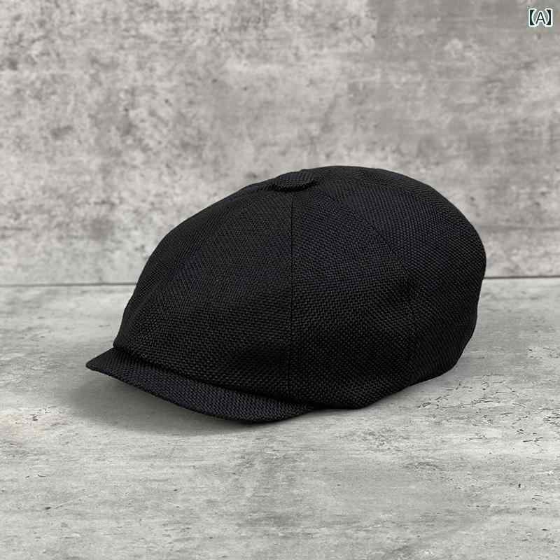夏 コーデ オシャレ アイテム メンズ レディース コットンリネン 八角 帽子 キャスケット ハット つば有り ダックビル ビッグ ヘッド ペインター