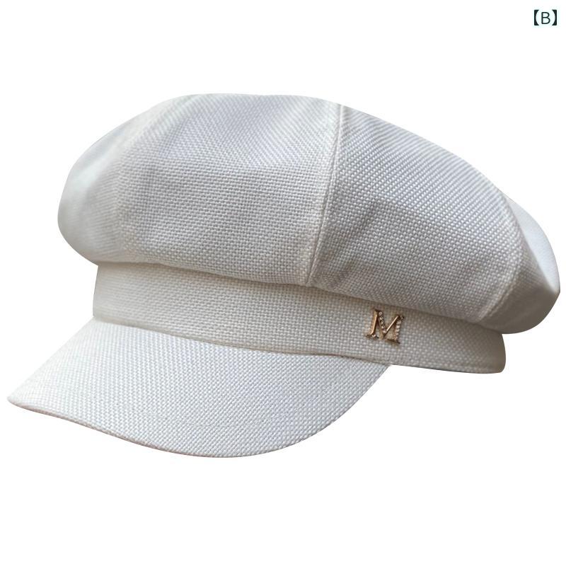 夏 コーデ オシャレ アイテム メンズ レディース 通気性 薄手 綿 リネン ラインストーン 黒 八角形 帽子