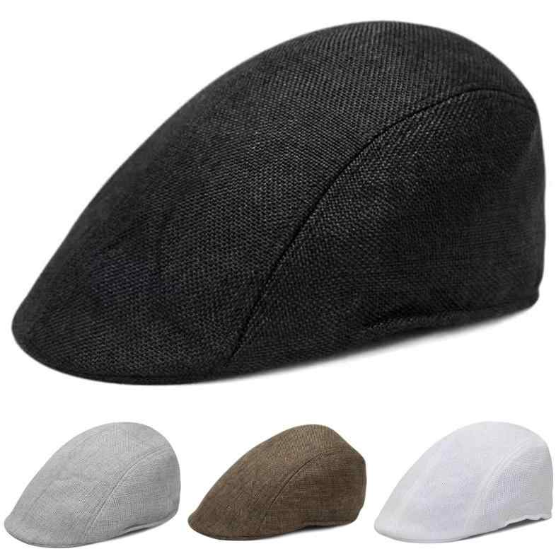 夏 コーデ オシャレ アイテム メンズ レディース サンハット 通気性 ベレー帽 リネン 無地 帽 帽子 日焼け防止 男女兼
